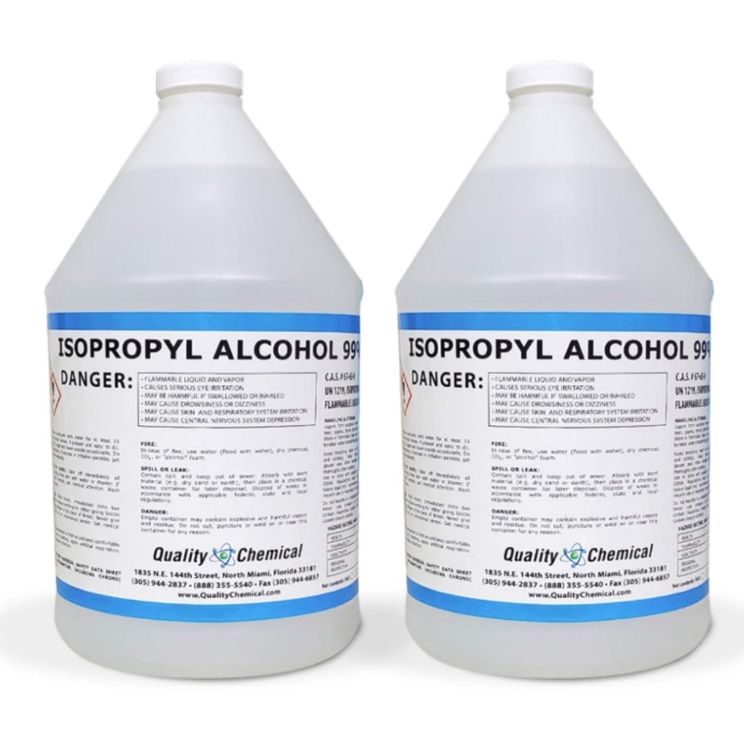 Quality Chemical Isopropyl Alcohol Grade 99% Anhydrous (IPA)-2 Gallon case