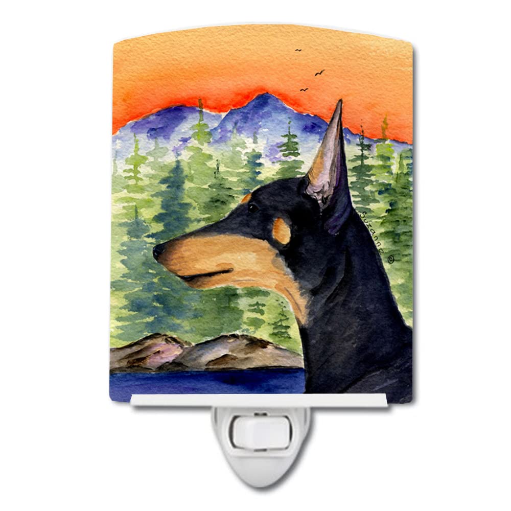CarolineS Treasures Ceramic Night Light, Manchester Terrier, 6X4X3, Ul-Certified For Bedroom, Bathroom, Nursery, Multicolor