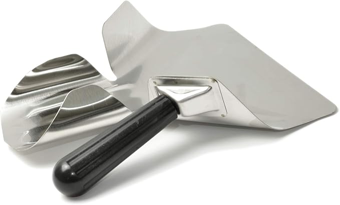 Stainless Steel French Fry Bagger Scoop Chip Popcorn Bagger Ice Candy Snacks Desserts Scooper, Right Handle