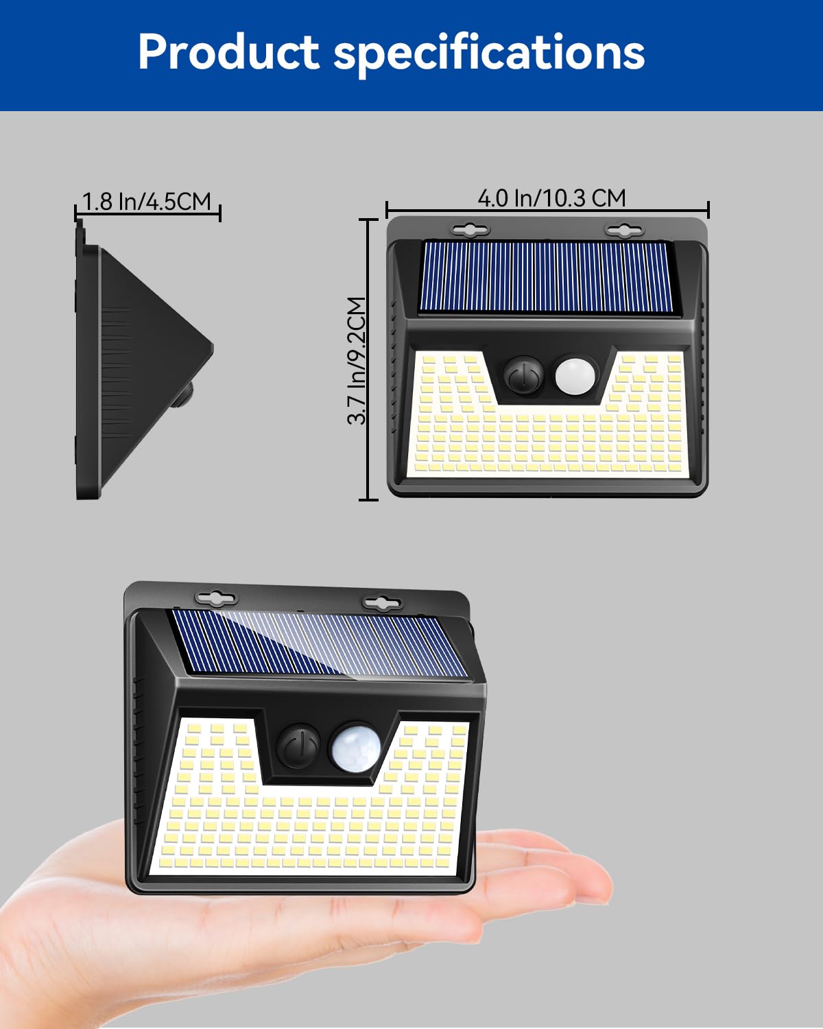 Peasur Solar Motion Lights Outdoor, 6 Pack 140 Led, Waterproof Warm White, 3 Modes Security Lighting For Garden, Model Ws18Py-6