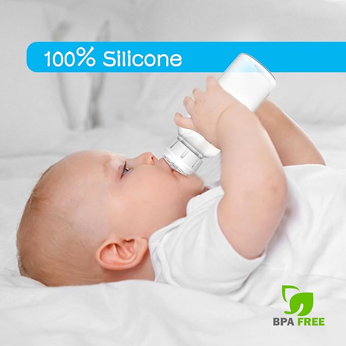 6-Count Silicone Bottle Nipples for Dr. Brown's Narrow Bottles and Evenflo Feeding Classic Standard Neck Bottles, Breast-Like, Anti-Colic Valve, Slow Flow, 1m+