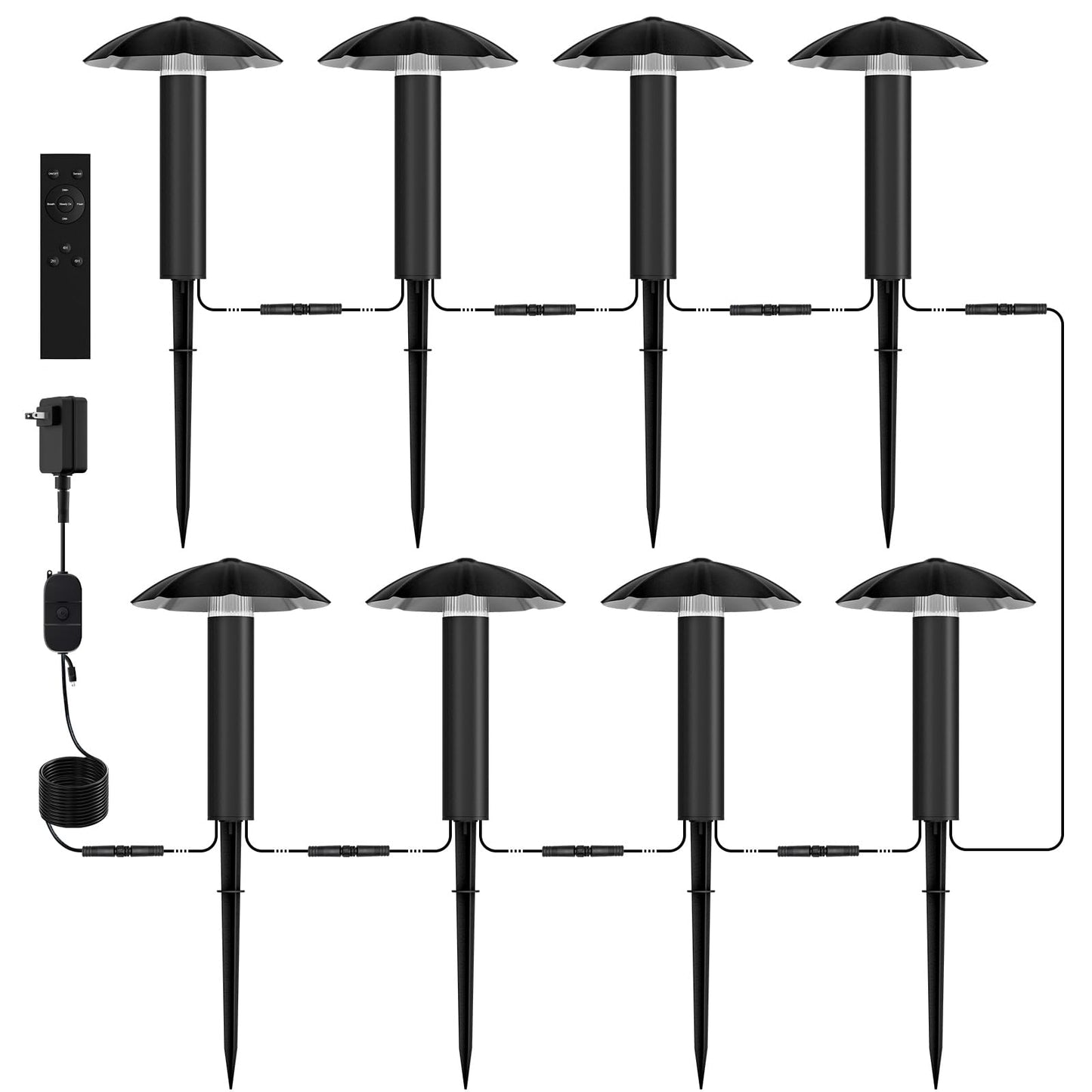 Low Voltage Landscape Lighting Kit: 8-Pack All-In-One-Set Easy Setup - Dusk To Dawn Auto On/Off &Timer - 3W Outdoor Waterproof Metal Pathway Lights For Garden Yard Walkway Driveway