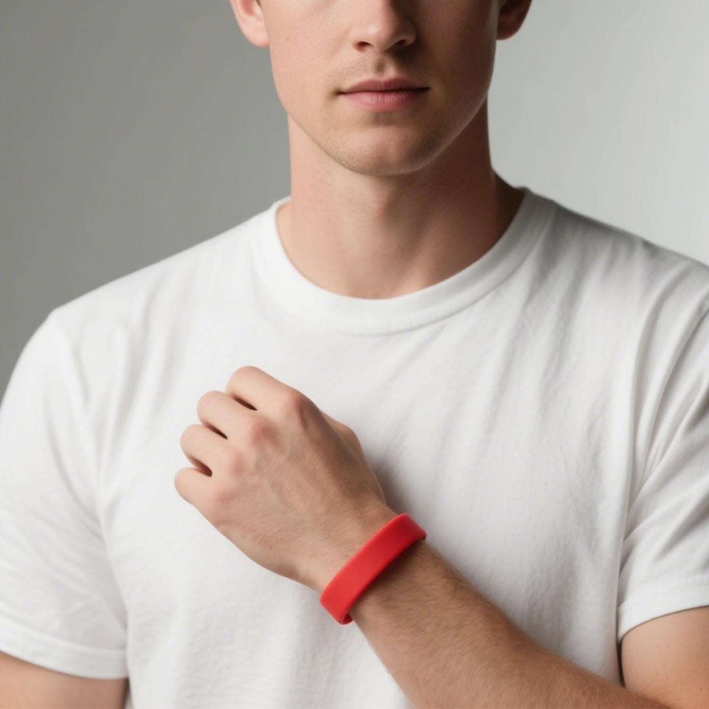 Lesnala 24Pcs Red color blank silicone bracelet Solid color rubber wristbands Stretch wristbands for events Men Women Teen Games