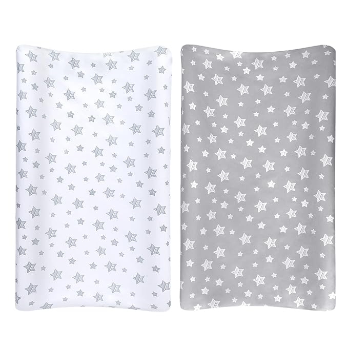 Changing Pad Cover for Boys 4 Pack, Lovely Print Soft Unisex Diaper Change Table Sheets, Fit 32"x16" Contoured Pad, Comfy Cozy 4-Pack Cradle Sheets