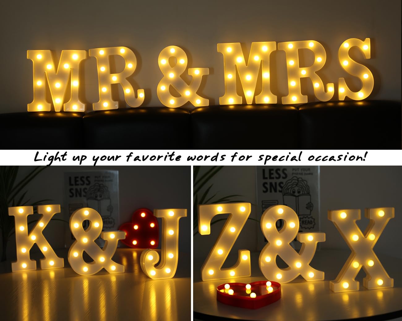 Ifdgctk Light Up Letters  Led Letters Lights 26 Alphabet  Decorative Lighted Letters  Battery Powered Led Marquee Light Up Letters For Party  Bar  Night Light  Home Decor(Letter G)