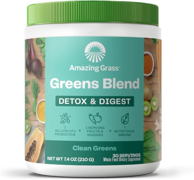 Amazing Grass Greens Blend Detox & Digest & Greens Blend Alkalize & Detox