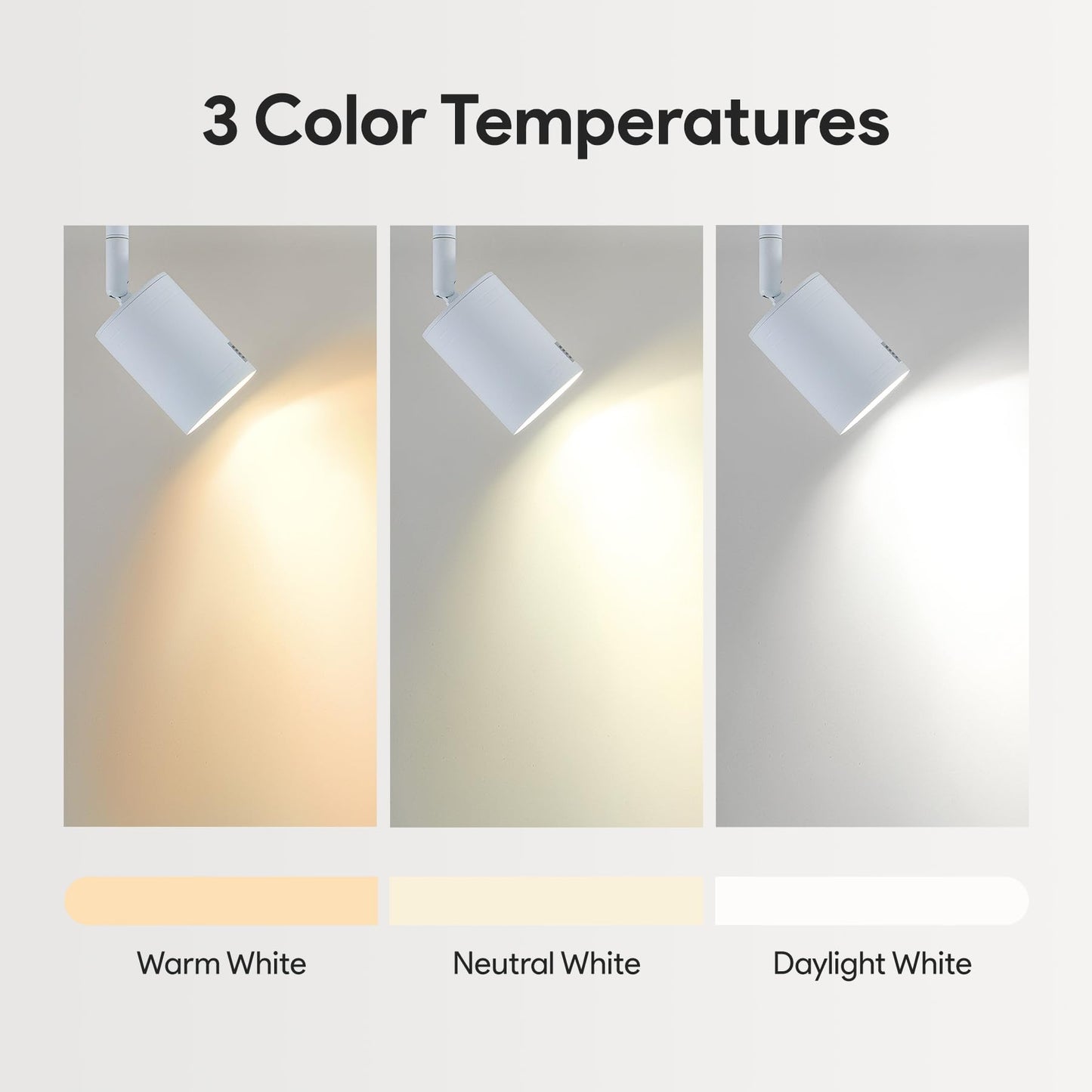Vonluce 4 Light Track Light Fixture  Led Track Lighting Kit With Rotatable Track Heads  3-Color Gu10 Bulbs Included  Modern Ceiling Spotlight For Kitchen Office Closet Studio Bedroom  White