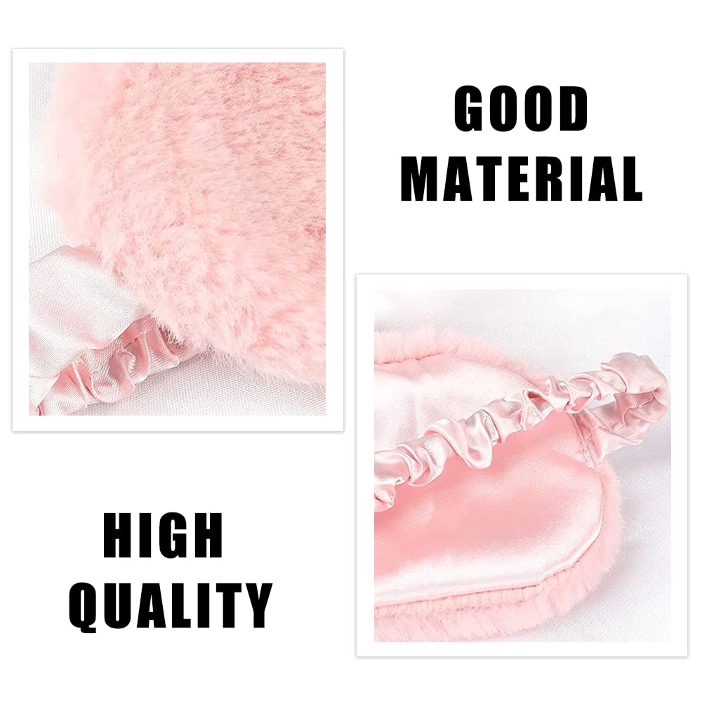 4 Pcs Plush Sleep Masks, Ultra Cute Soft Eye Cover, Blindfold Travel Masks for Kids Men Women(Random Color)