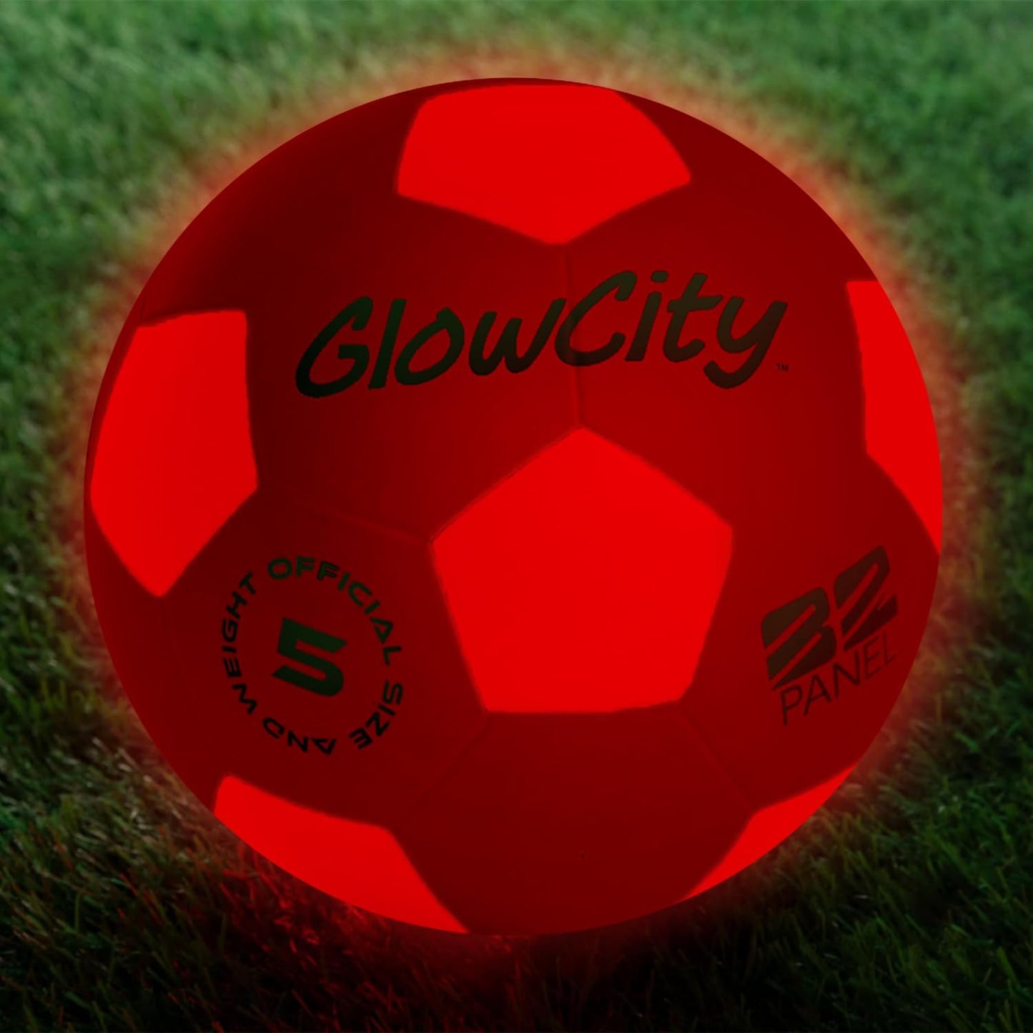 GlowCity Glow in The Dark Soccer Ball - Sizes 3, 4, 5 for Kids, Teens & Adults - Light Up Soccer Ball with 2 LED Lights - Sports Birthday Gifts Ideas for Boys & Teenagers Ages 6 7 8 9 10 11 12 13 14