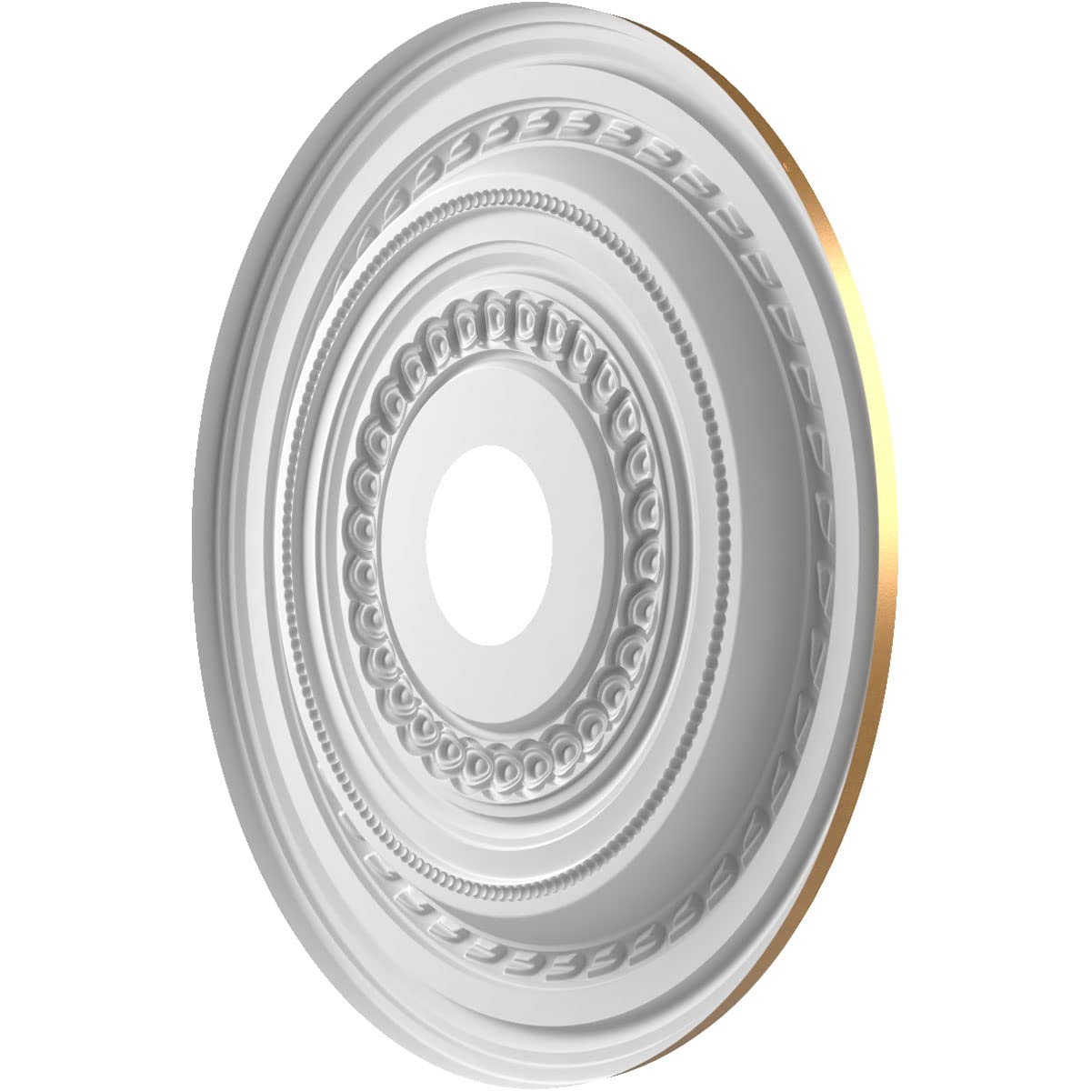 Ekena Millwork Cmp19Cobgl Cole Thermoformed Pvc Ceiling Medallion (Fits Canopies Up To 5 1/8), 19Od X 3 1/2Id X 1P, Bright Coat
