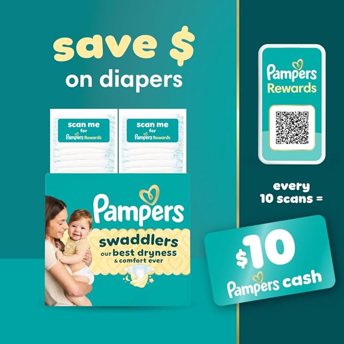 Pampers Swaddlers Diapers, Size 3 (13-26 lbs), 26 Count, Absorbent, Keeps Baby Dry and Comfortable, Skin Safe Disposable Baby Diaper (Packaging May Vary)