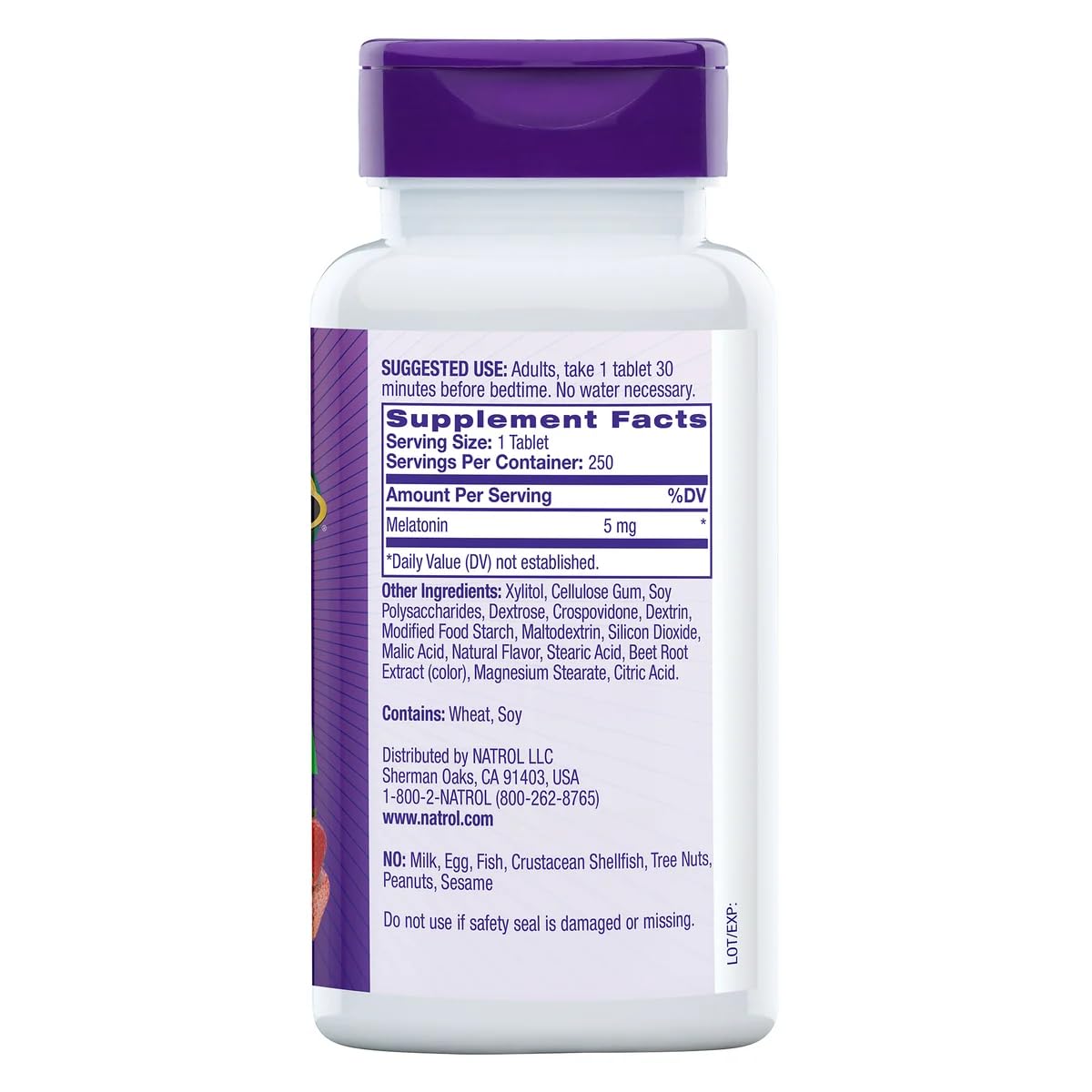 Natrol Melatonin 5 Mg, 250 Fast Dissolve Tablets Strawberry Flavor