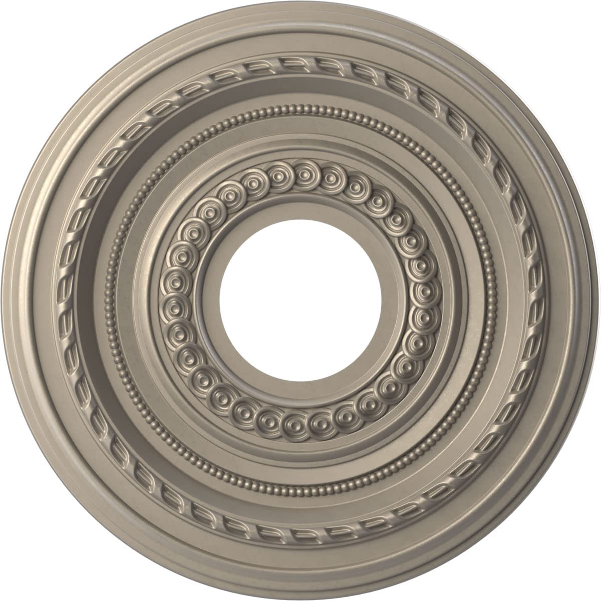 Ekena Millwork Cmp13Cocsv Cole Thermoformed Pvc Ceiling Medallion (Fits Canopies Up To 4 1/4), 13Od X 3 1/2Id X 3/4P, Metallic S