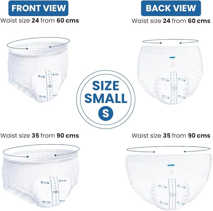 Premium Adult Incontinence Pull Up Diaper Pants 12 Pack High Absorbency (Small)