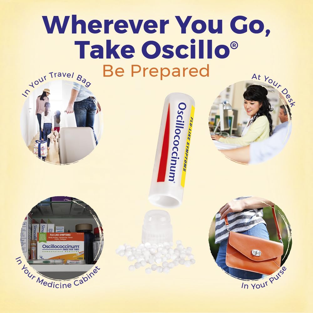 Boiron Oscillococcinum for Relief from Flu-Like Symptoms of Body Aches, Headache, Fever, Chills, and Fatigue - 60 Doses (Pack of 2)