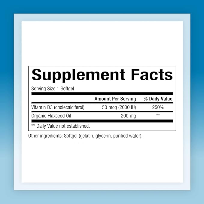Natural Factors, Vitamin D3 2000 IU (50 mcg), Supports Strong Bones, Muscles and Immune Function, 120 Softgels