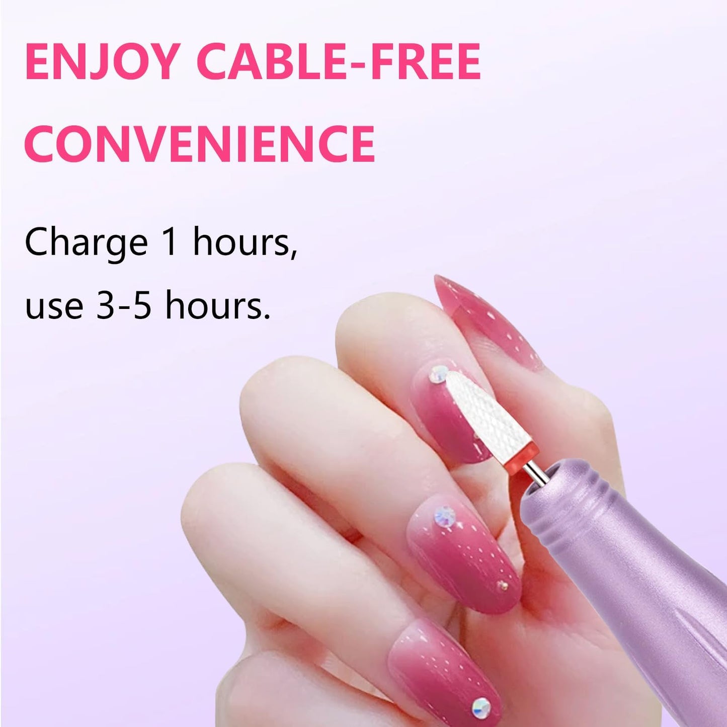LiQiAMEi Nail Drill and Dremel - 14-in-1 Portable USB-Powered Nail Care Set with 20000RPM Speed for Gel, Dip Powder, Manicure, P