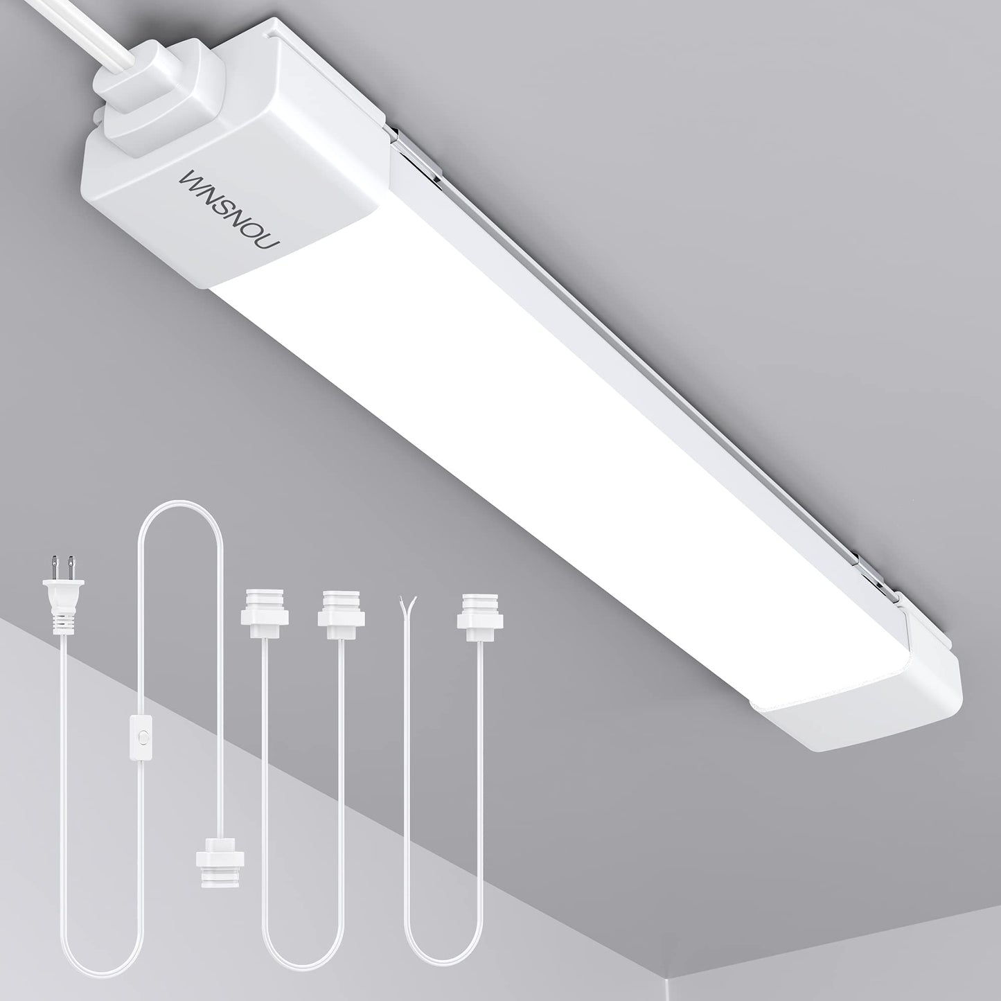 Wnsnou Led Shop Light, 1.4Ft, 16W, 1700Lm, Ip66, Linkable, White, Model Lq-Sf-1643-B