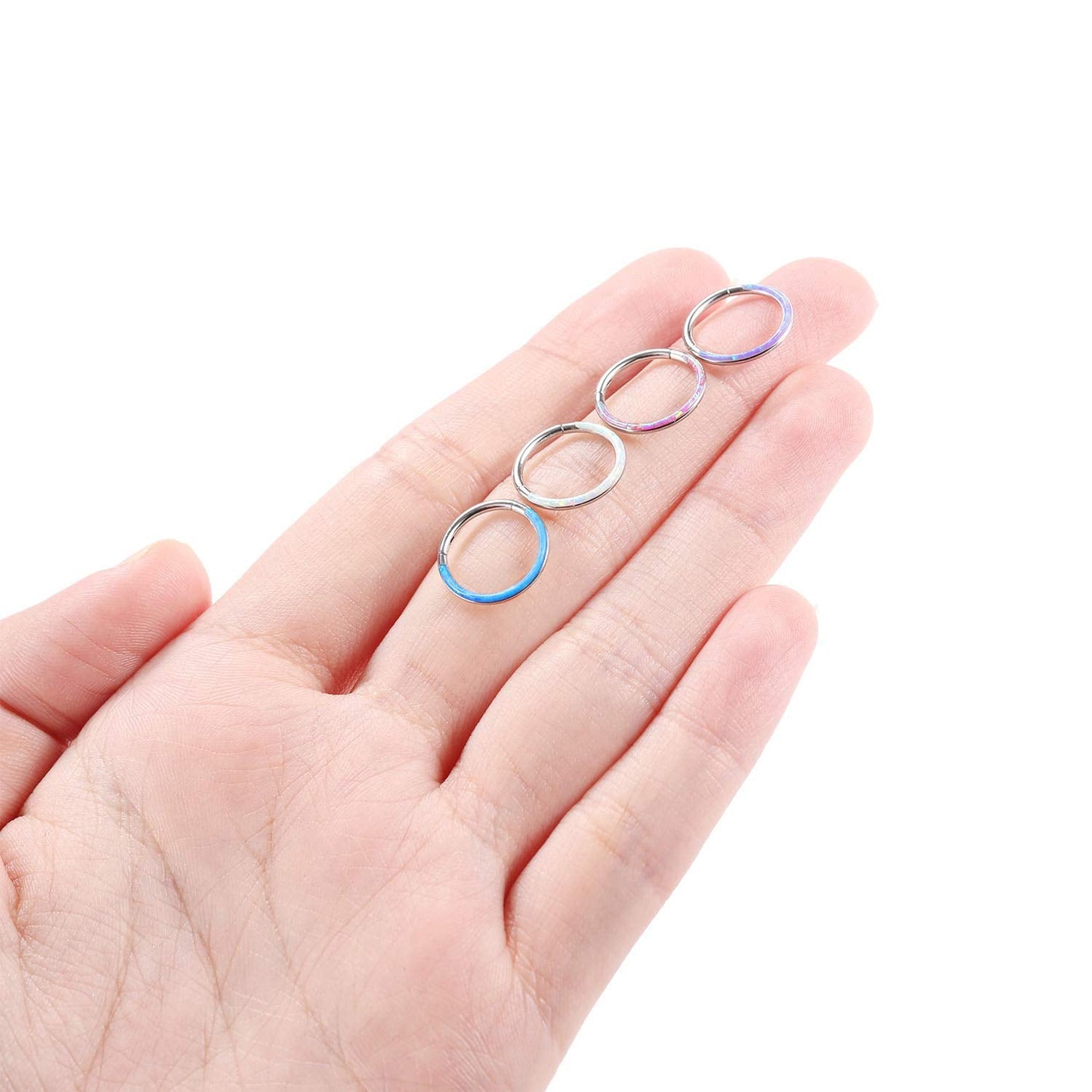 FUNLMO 16G Septum Ring Septum Jewelry 8mm Daith Earrings Septum Clicker Nose Rings Helix Daith Septum Conch Piercing Jewelry Sur