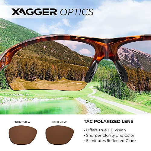 Xagger Polarized Sports Sunglasses for Men Women Wrap Around UV400 Running Baseball Softball Cycling Driving Glasses