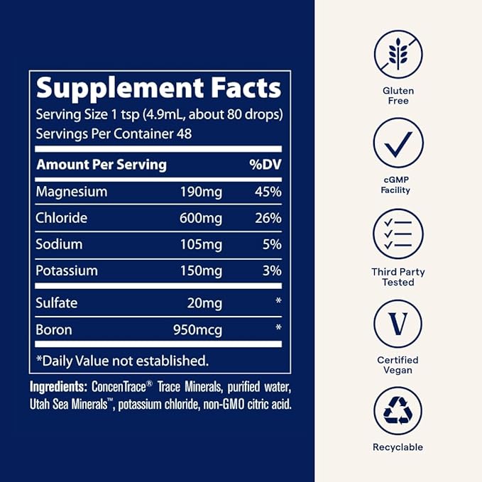 Trace Minerals 40,000 Volts - Concentrate Supplement Drops for Electrolyte Support - Support Muscle Health & Vitality - Workout Drink to Aid Hydration - 8 fl oz (Pack of 3) (144 Servings)