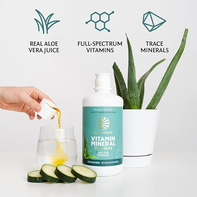 Sunwarrior Liquid Multivitamin Supplements & Minerals Vegan Plant-Based with Aloe Vera for Men and Women | Energy & Immune Support Gluten Sugar Dairy Free | 30 Fl Oz