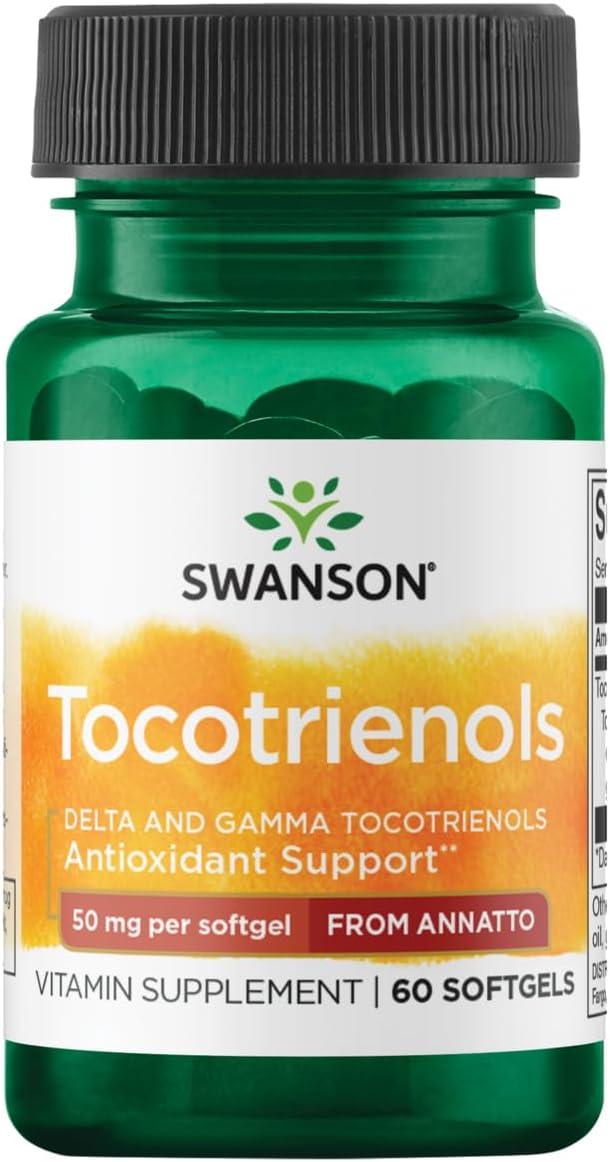 Swanson Deltagold Tocotrienols-Annatto Tocotrienols -Vitamin E Tocotrienols 99% Tocopherol Free (60 Softgels, 50mg Each) in selection central