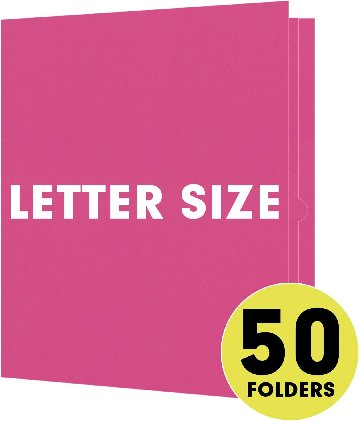 50 Pack 2 Pocket Folders - Letter Size, Magenta