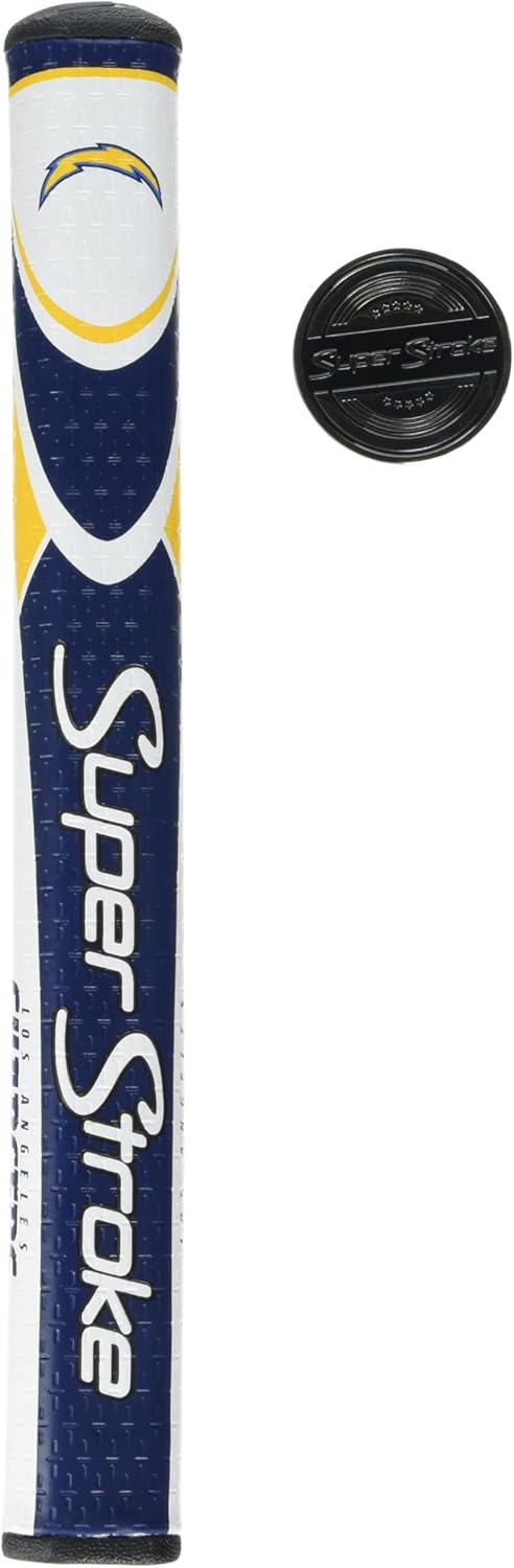 SuperStroke NFL Golf Club Grip, Standard Size, Black, Rubber, Textured