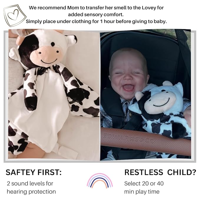 Newborn Gift - White Noise & Lullaby Plush Lovey Helps Speed up Pre-Sleep Calming Routine - Reduce Night Wakeups – More Quality Sleep for Mom – Baby Gift Newborn - Toddler Toy
