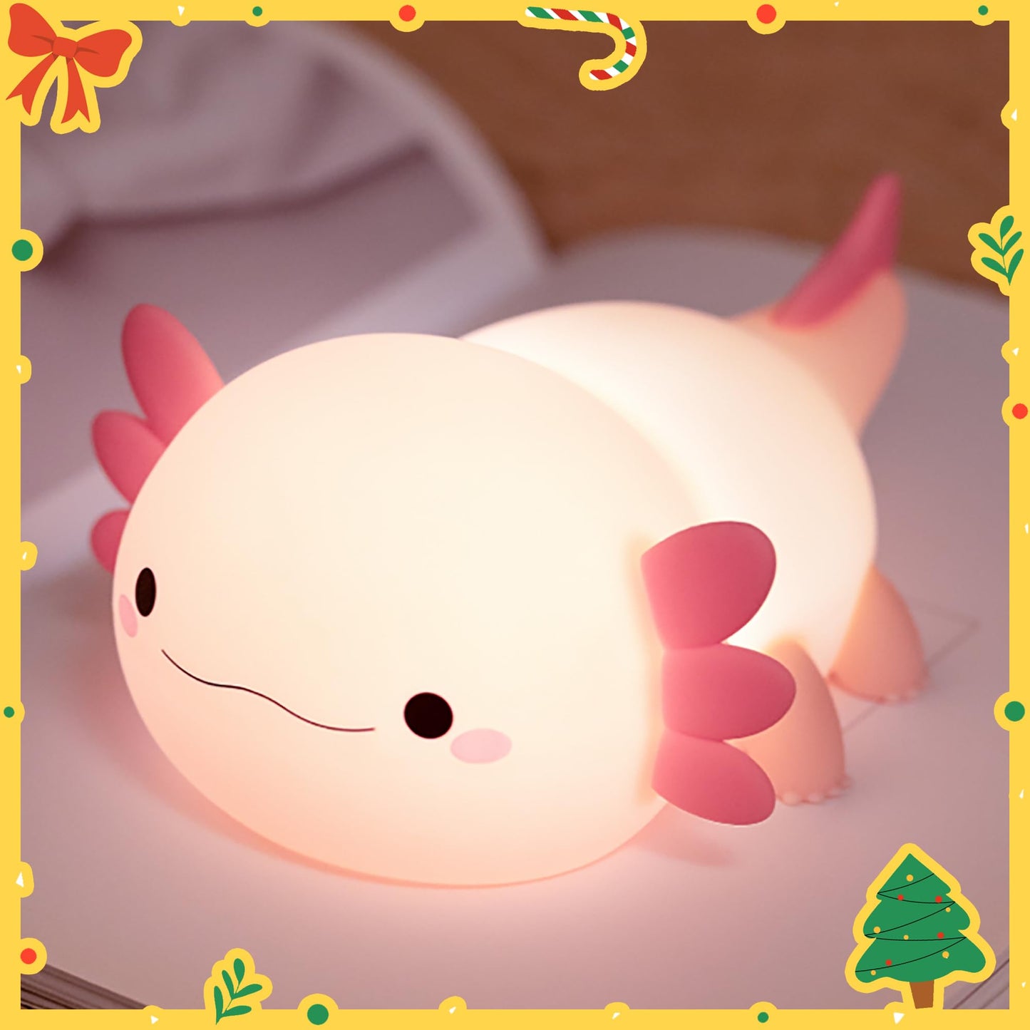 Axolotl Night Light  Cute Night Light For Kids  Animal Silicone Nursery Night Lamp  Timer Dimmable Rechargeable Led Nightlight  Soft Feeding Room Decor Bedside Lamp Gifts For Kids Girls Boys Women