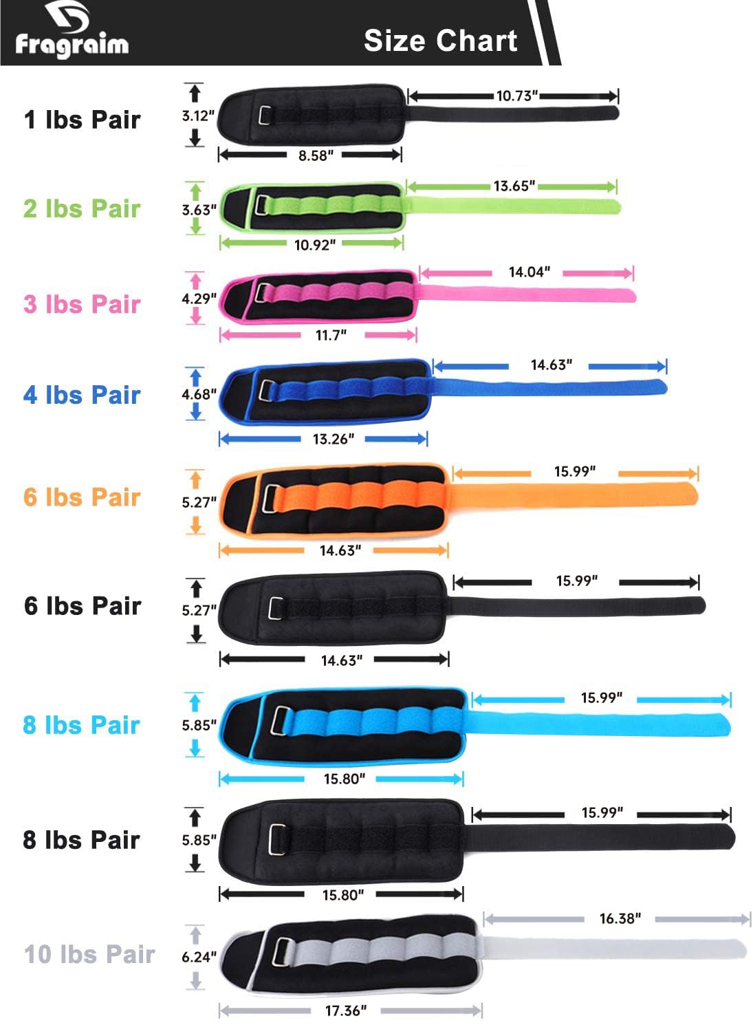 Ankle Weights for Women, Men and Kids - 0.5 LB x 2 Strength Training Wrist/Leg/Arm Weight with Adjustable Strap for Jogging, Gymnastics, Aerobics, Physical Therapy (Red)
