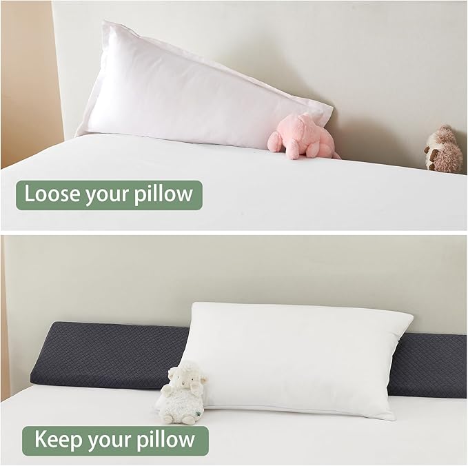 King Size Bed Wedge Pillow - for Headboard Gap/Headboard Pillow/Mattress Wedge /Bed Gap Filler (76"x10"x6") - Bloster Triangle Pillow for Sleeping To Fill Gap (0-8") Between Headboard and Mattress