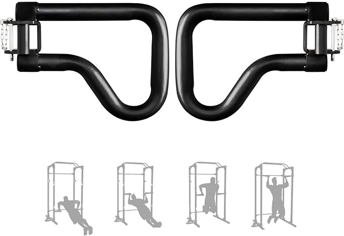 Yes4All 500 LBS Capacity - Dip Bars for 2x2 with 1" Hole Power Cage, Squat Rack Attachments - Multi-Grip Handles Dip Attac...