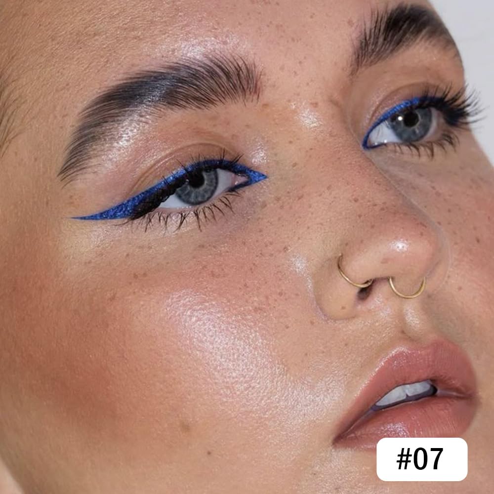 Kaely Gel Eyeliner Pencil for Women, Pearl Blue Eye Liner Waterproof Smudge Proof with Sharpener, Waterline Eye Makeup Liners, d