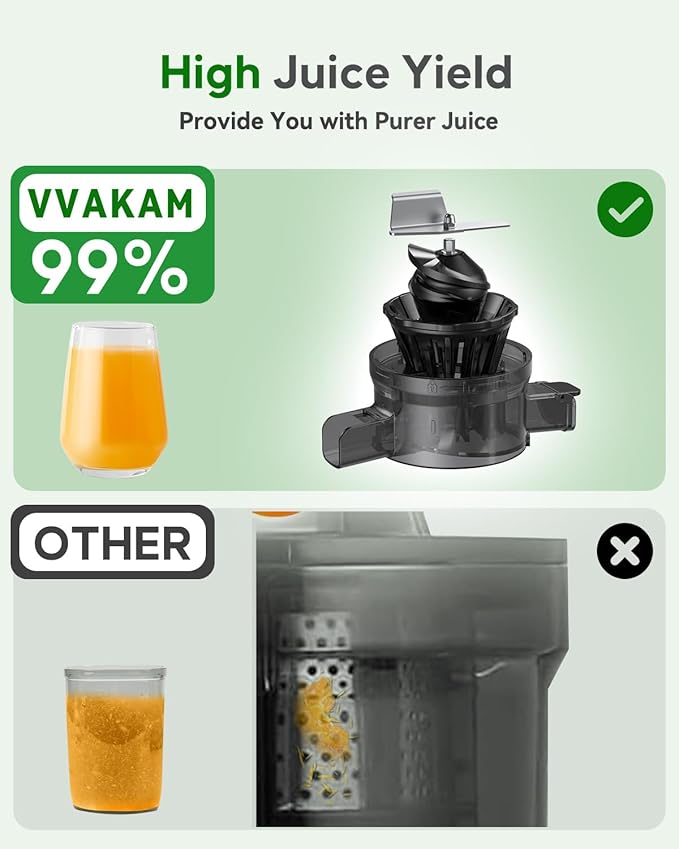 Juicer Machines, Cold Press Juicer with 4.4'' Large Feed Chute Fit Whole Vegetables & Fruits, Masticating Juicer Machines, Easy to Clean, High Juice Yield - 250W