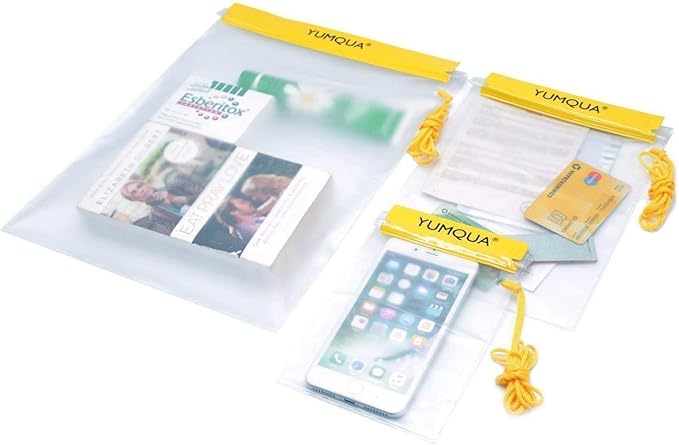 Clear Waterproof Bags, Water Tight Cases Pouch Dry Bags for Camera Mobile Phone Maps Pouch Kayak Military Boating Document Holder