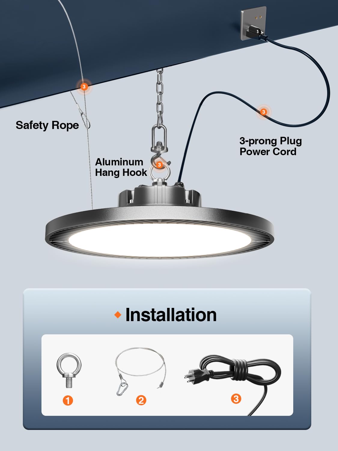 Super Bright 250W Ufo Led High Bay Light 4 Pack 5000K 35000Lm High Bay Led Shop Lights With 5 Cable Plug Hanging Shop Lights Garage Barn Lighting Light With Garage Workshop Factory Barn Warehouse
