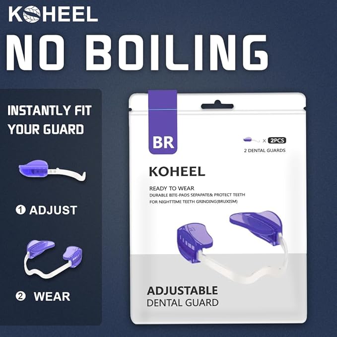 KOHEEL Adjustable Mouth Guard for Teeth Grinding and Clenching, No Boiling Night Guard, Stop Bruxism Dental Guard (4 Count)