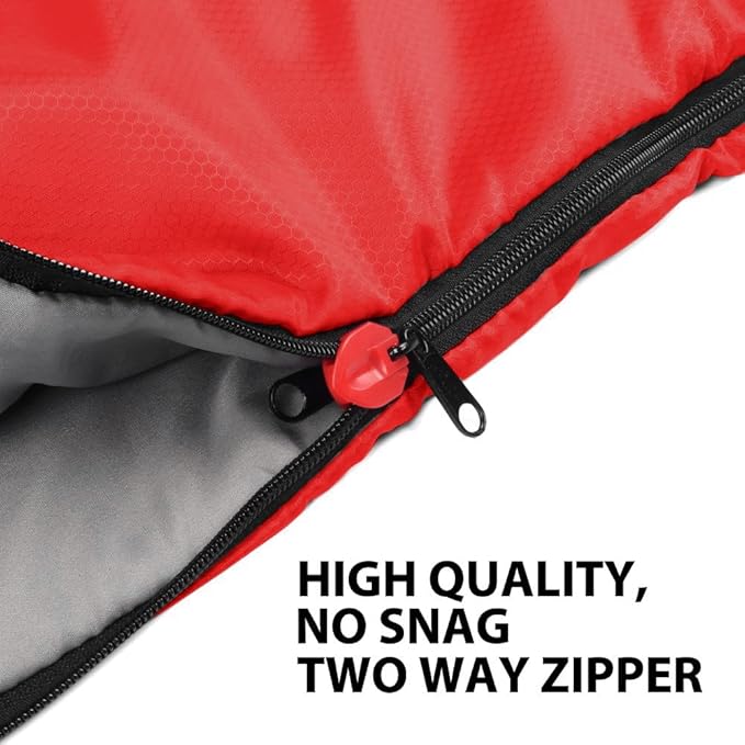 Gold Armour Sleeping Bags for Adults Cold Weather & Warm - Backpacking Camping Sleeping Bag for Kids 10-12, Girls, Boys - Lightweight Compact Camping Essentials Gear Accessories, Right Zipper