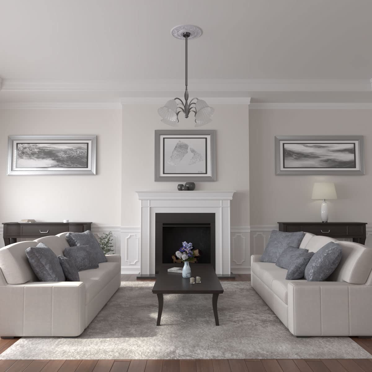 Ekena Millwork Cm20Viuwf Vienna Ceiling Medallion, Ultra Pure White