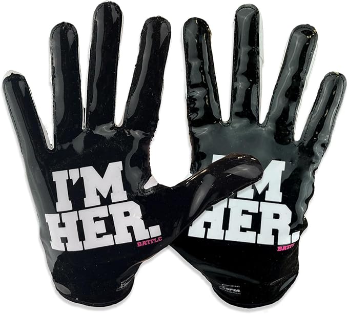 Battle Sports I'm HER Bella Female Football Receiver Gloves, Adult & Youth, Limited Edition