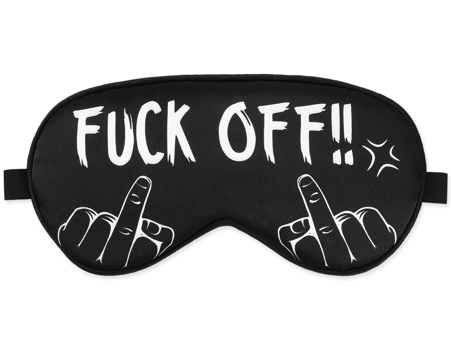 DS. DISTINCTIVE STYLE Fuck Off Eye Mask Middle Finger Funny Sleep Mask for Men/Women, Breathable, Blackout, Satin, Black