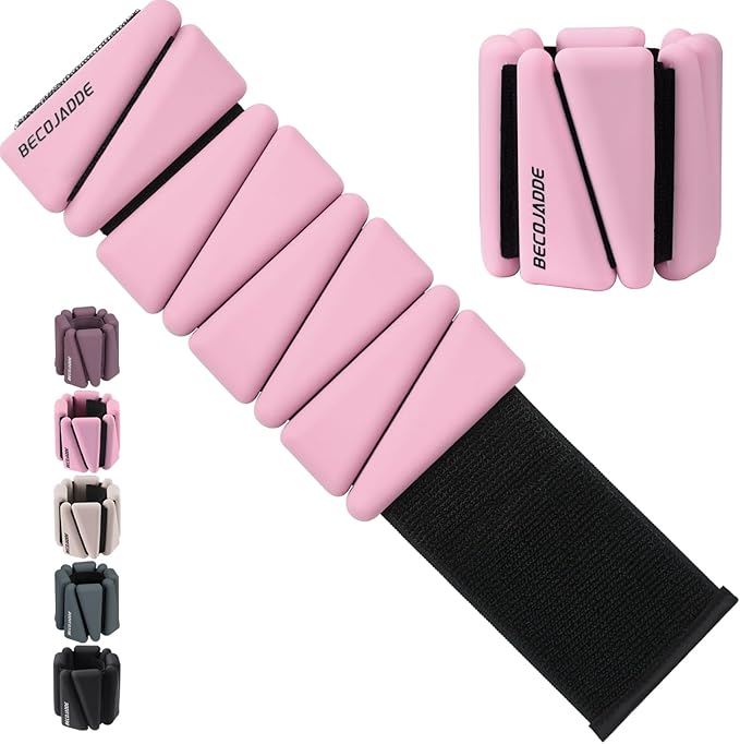 BECOJADDE Ankle Weights Set of 2 (1 lb/2 lb/3 lb Each) Adjustable Wrist Weights for Women Men Wearable Arm Leg Weight for ...