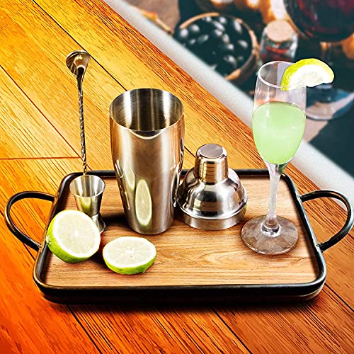 WPHUAW 24oz Cocktail Shaker Bar Set-Professional Margarita Mixer Drink Shaker and Measuring Jigger & Mixing Spoon Set Prof...