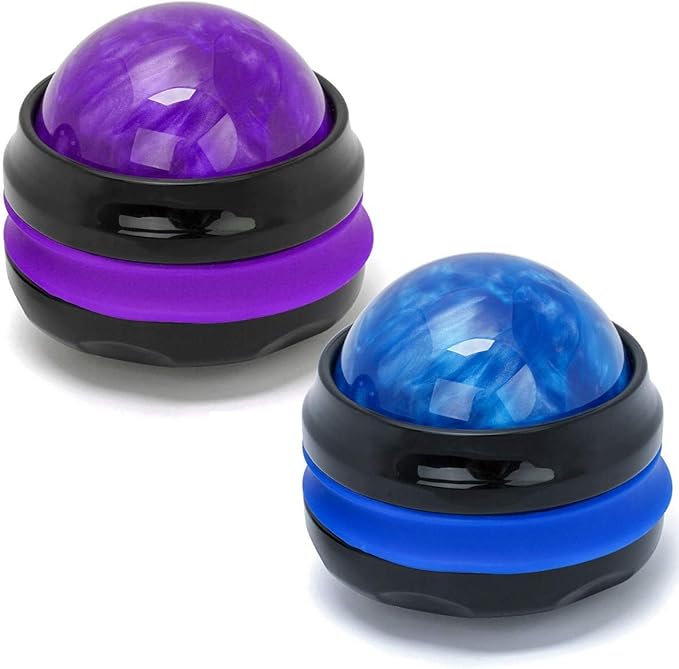 Coolrunner Massage Ball, Manual Roller Massager, 2-Pack Handheld Self Massage Therapy and Relax Full Body Tools for Sore M...