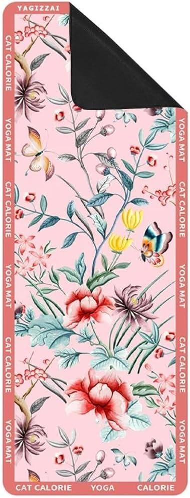 Yagizaai Hot Yoga Mat Towel for Women | Non-Slip Natural Rubber Backing | 72"x26.7" Absorbent Suede Microfiber & Floral De...