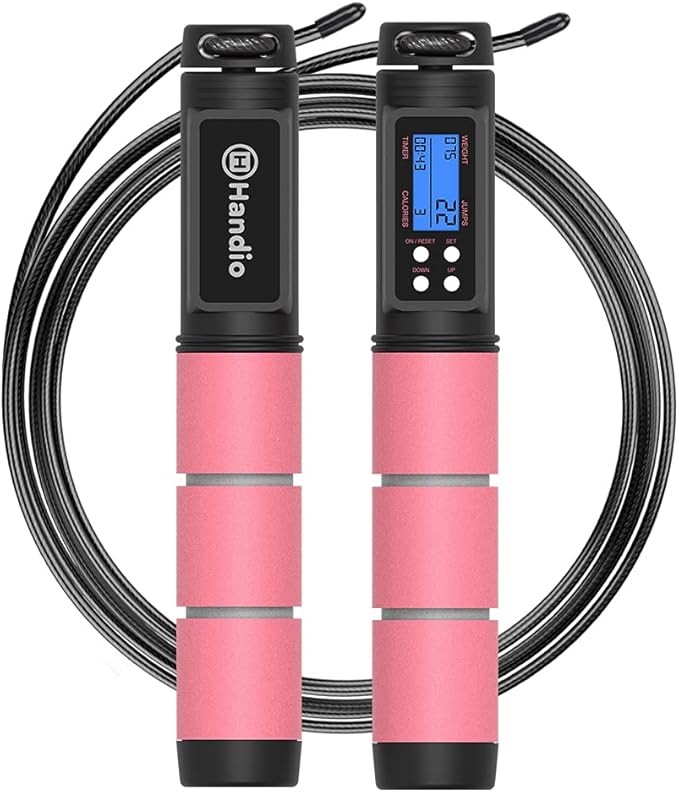 Jump Rope, H Handio Jump Rope with Counter, Workout Jumping Rope with Steel Ball Bearings, Adjustable Length Speed Skippin...