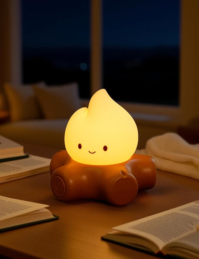 Fake Campfire Lamp, Ambient Lighting, Desk Accessories, Portable Rechargeable Night Light, Candlelight Mode Mood Lighting, Bedroom, Desktop, Camping Decor, Cute Gifts
