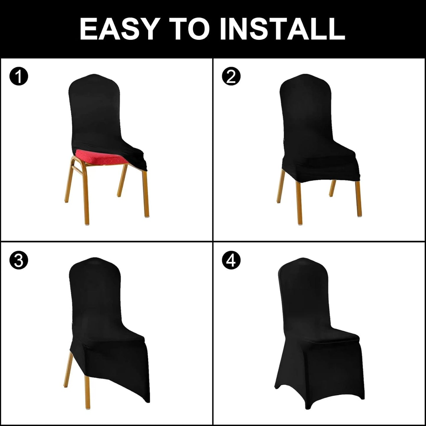 SUPERO Waterproof Spandex Chair Cover 12PCS, Stretch Dining Chair Covers, Polyester Outdoor Chair Covers, Protector Stretch Chair Cover for Party Universal, Banquet, Wedding Event, Hotel(Purple)